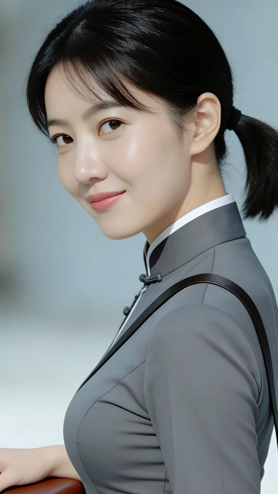 笑靥如花，温婉动人。