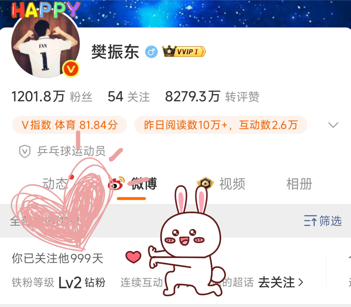 第999天💫目光所及，皆是你未来继续相伴🤗樊振东 ​​​