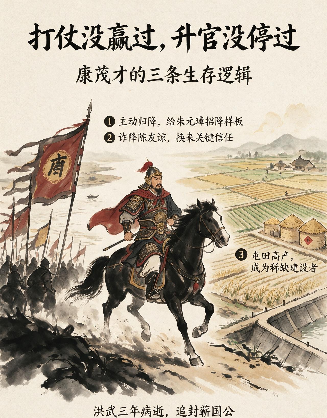 打仗没赢过，升官没停过——这个“常败将军”凭什么？

元末明初，能打仗的人一抓一