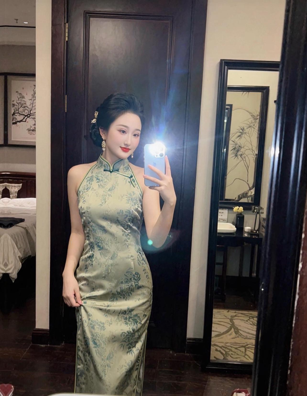 优雅气质 复古旗袍 古典美 少女风旗袍 旗袍秀一秀女子好温柔