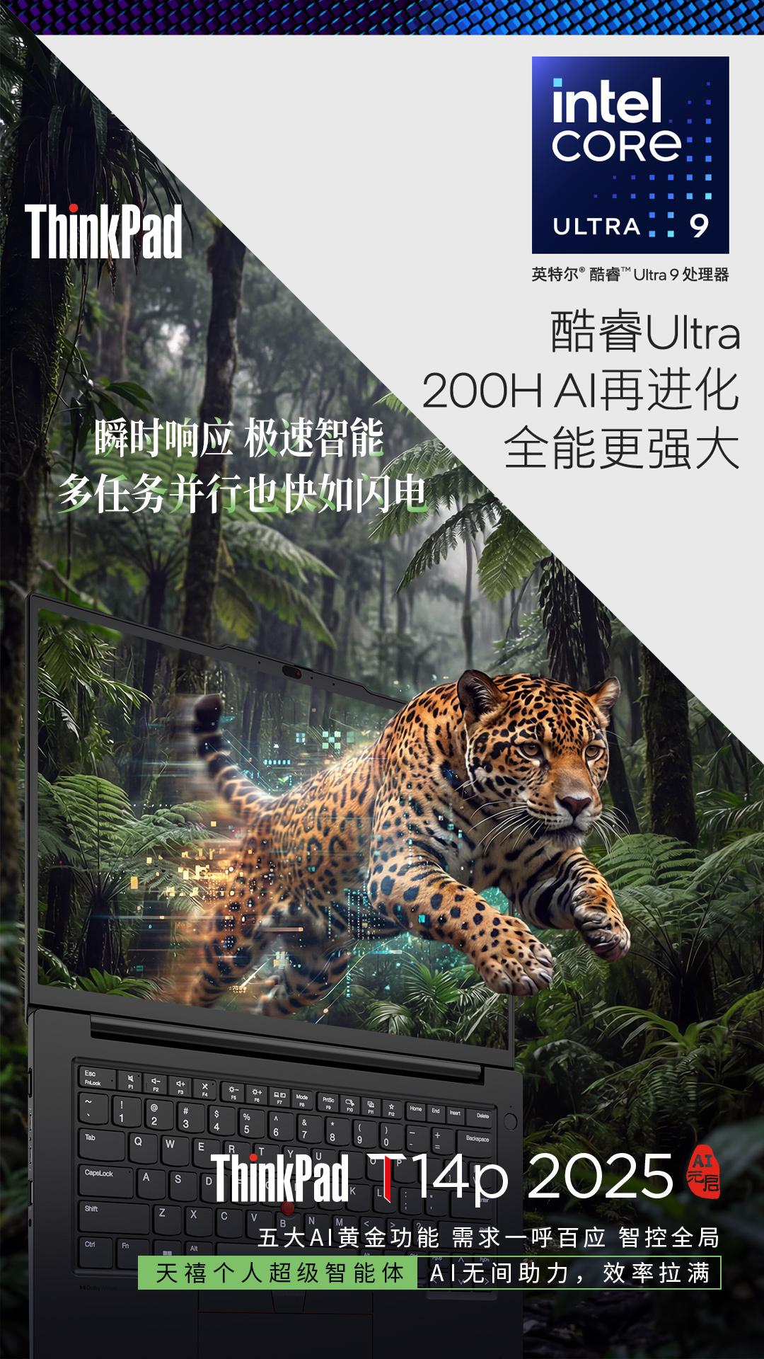 修图剪视频总卡壳？ThinkPad T14p 的 AI 黑科技来救场！酷睿 Ul