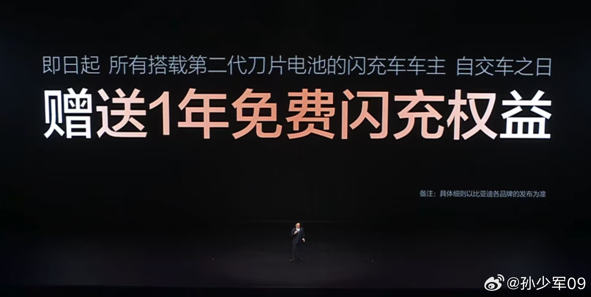 王炸所有搭载第二代刀片电池的闪充车车主一年免费闪充权益