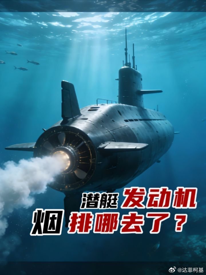 📌潜艇发动机产生的烟，在深海时排去哪了？>>网页链接 潜艇发动机产生的烟，在深