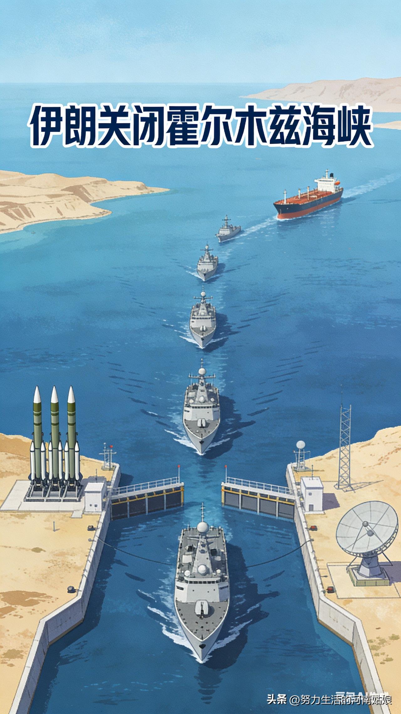 突发大消息！伊朗正式关闭霍尔木兹海峡，所有船只一律不让过！
 
这地方是全球石油