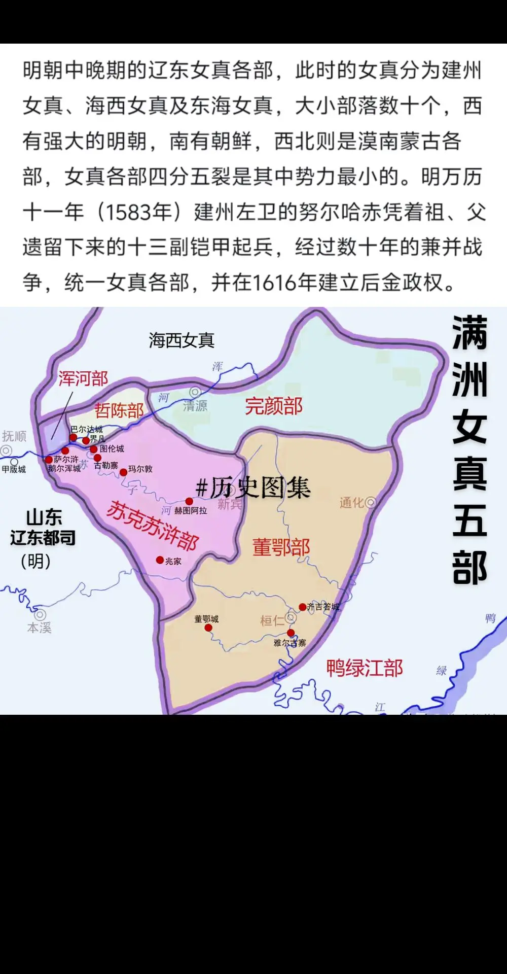 从满洲女真(建州女真)统一女真各部到后金建立