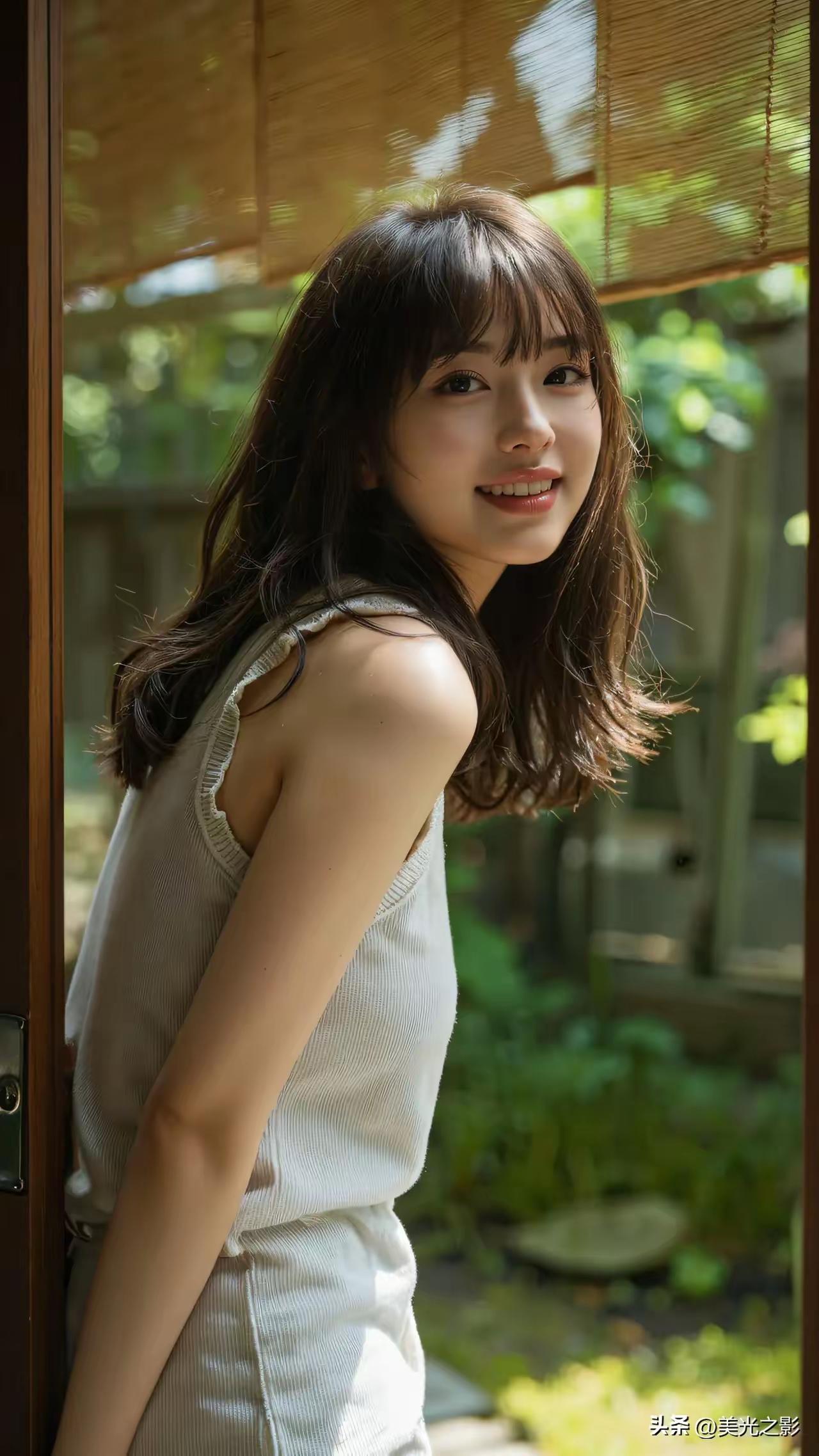 阳光洒进来的午后，少女微笑的瞬间🌞😊🍀