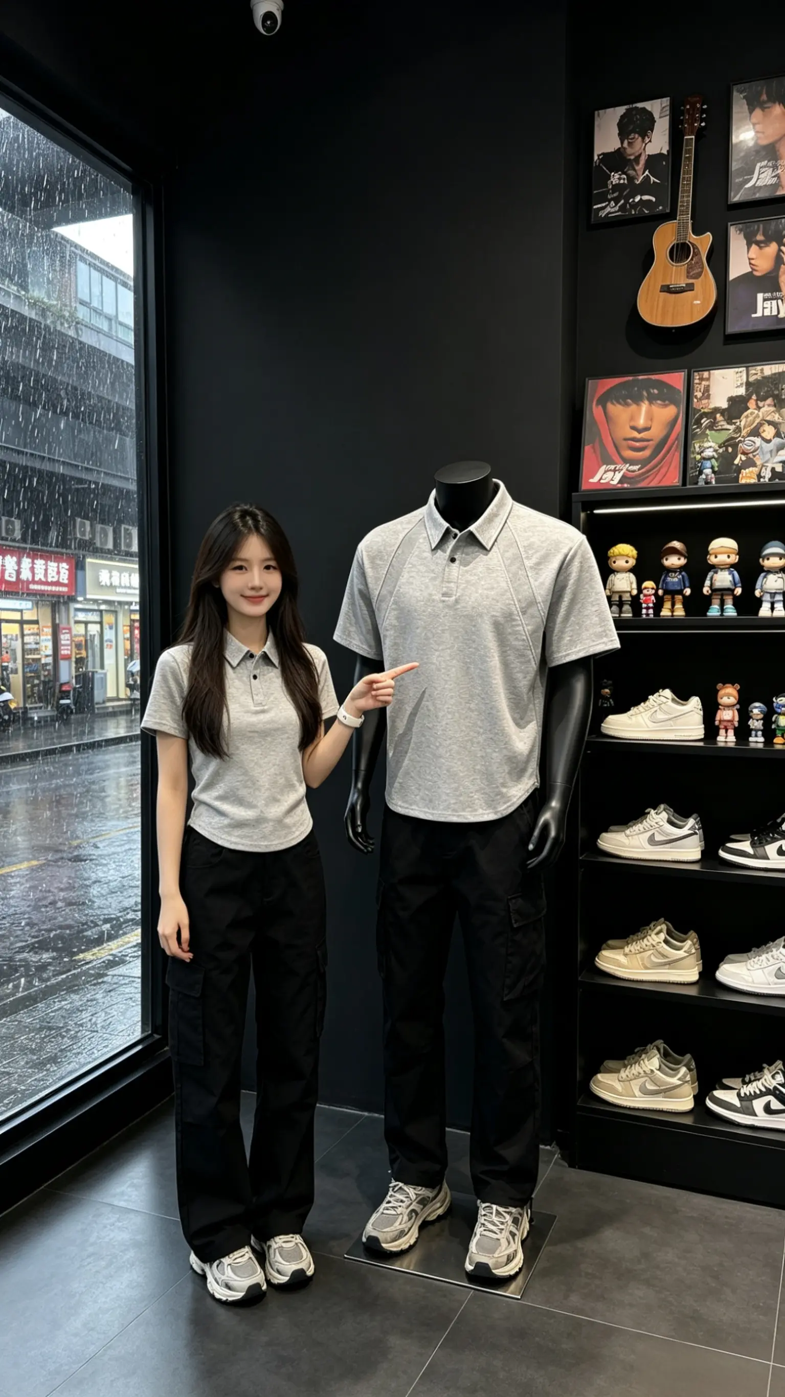 拼接设计POLO衫