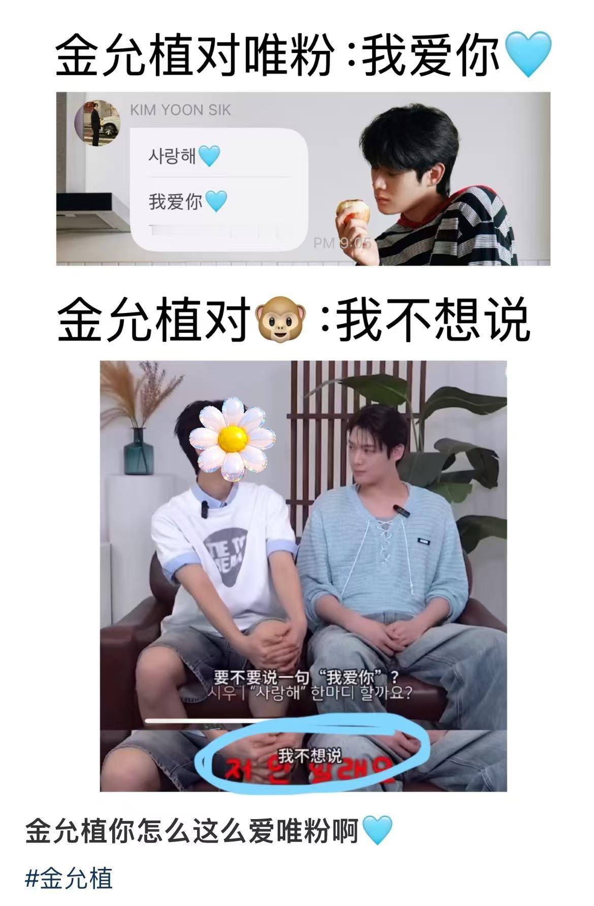 金允植[超话] 跑来植唯地盘破房，越看越心酸， Cpk认领的嫂子蓝，是只对植唯说