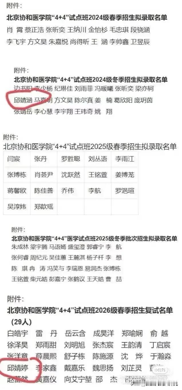 万万没想到协和医院，连2026年“4+4”春季复试的名单都选好了。这里面有多少前