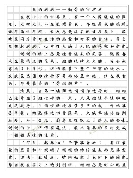 《我的妈妈——勤劳的守护者》优秀范文