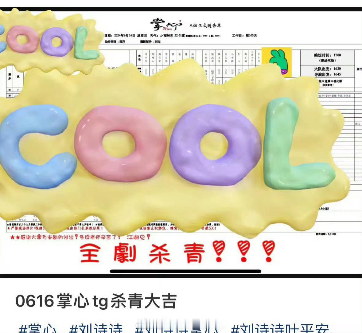#刘诗诗新剧掌心杀青#蛙趣蛙趣。谁懂啊家人们？！电视剧《掌心》剧组全员杀青了，隔