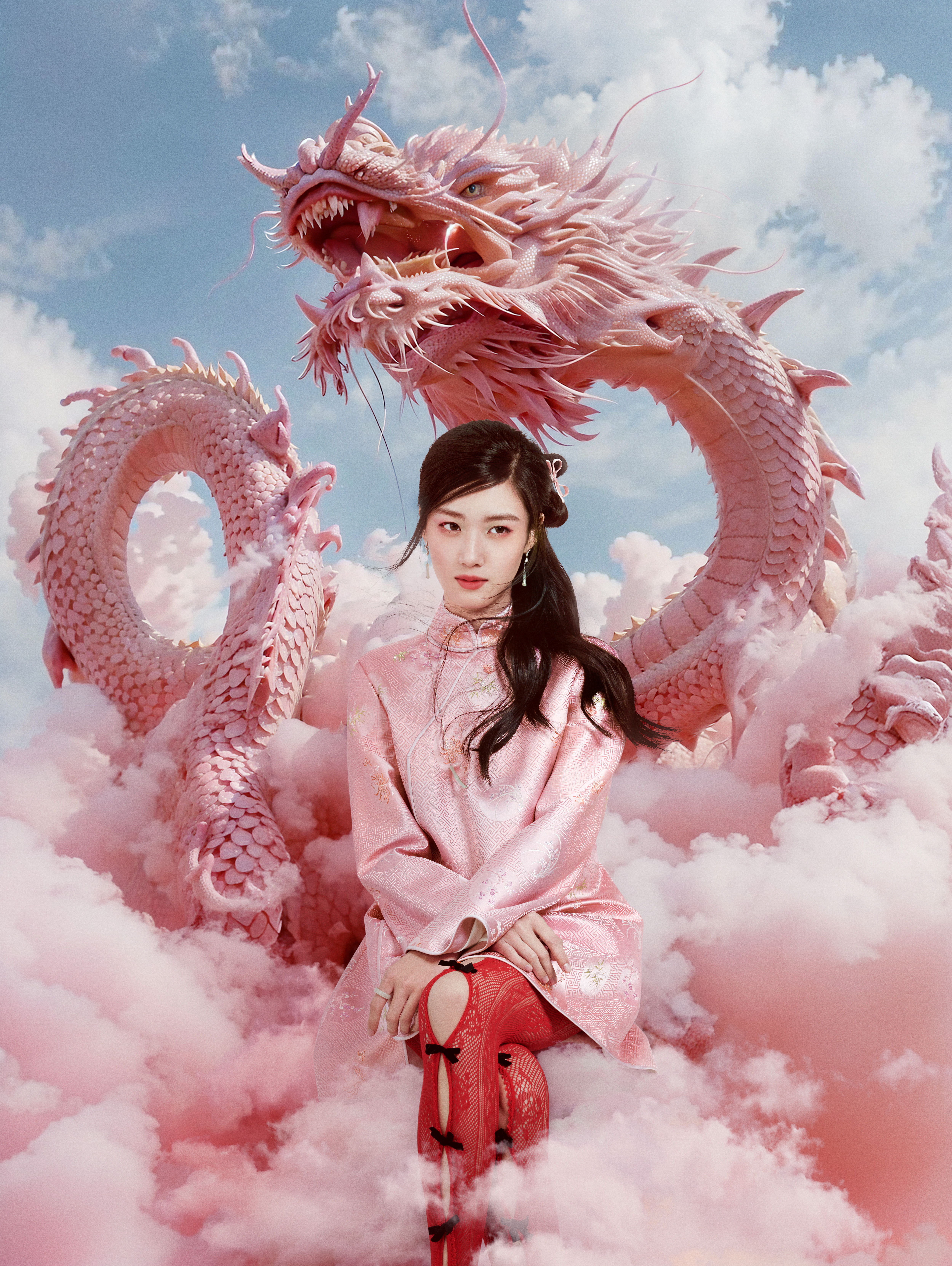 卢昱晓这套新年贺图拍的好像杂志大片。 ​​​