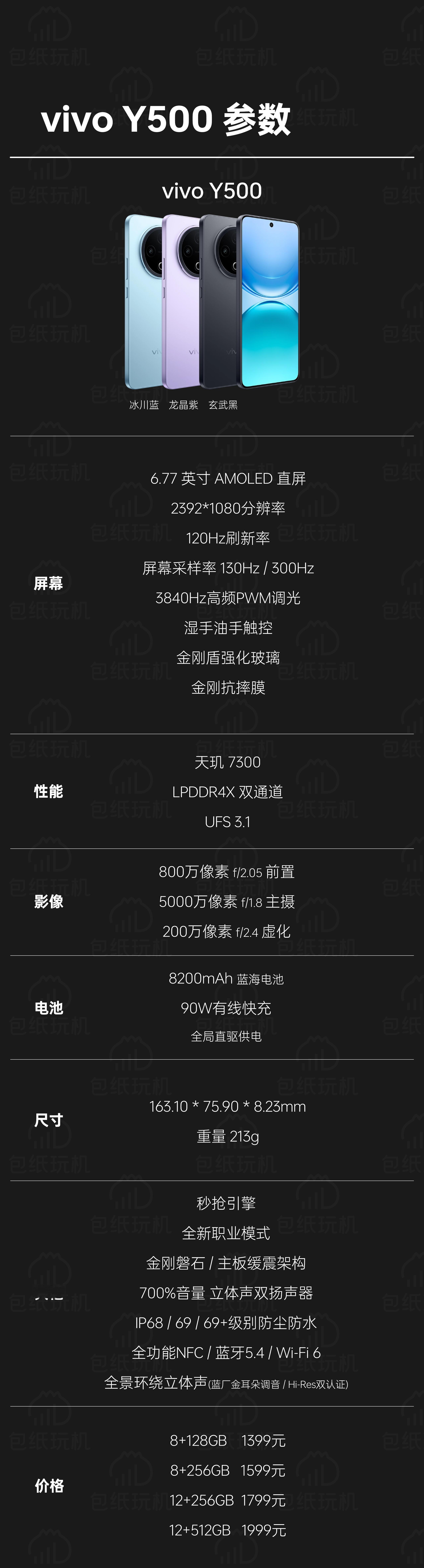 今天发布的vivo Y500，电池干到8200mAh了[笑cry] ​​​