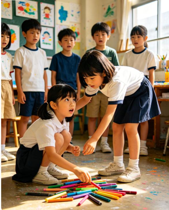 女儿班上有个女孩，被全班孤立了整整一个学期。没人跟她说话，没人跟她一组，她的橡皮