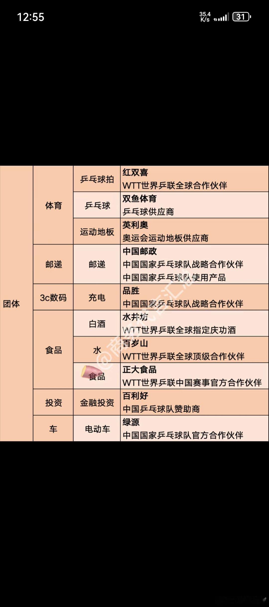 宝子们给大家盘点一下王楚钦的商务红双喜 乒乓球拍 WTT世界乒联全球合作伙伴 体