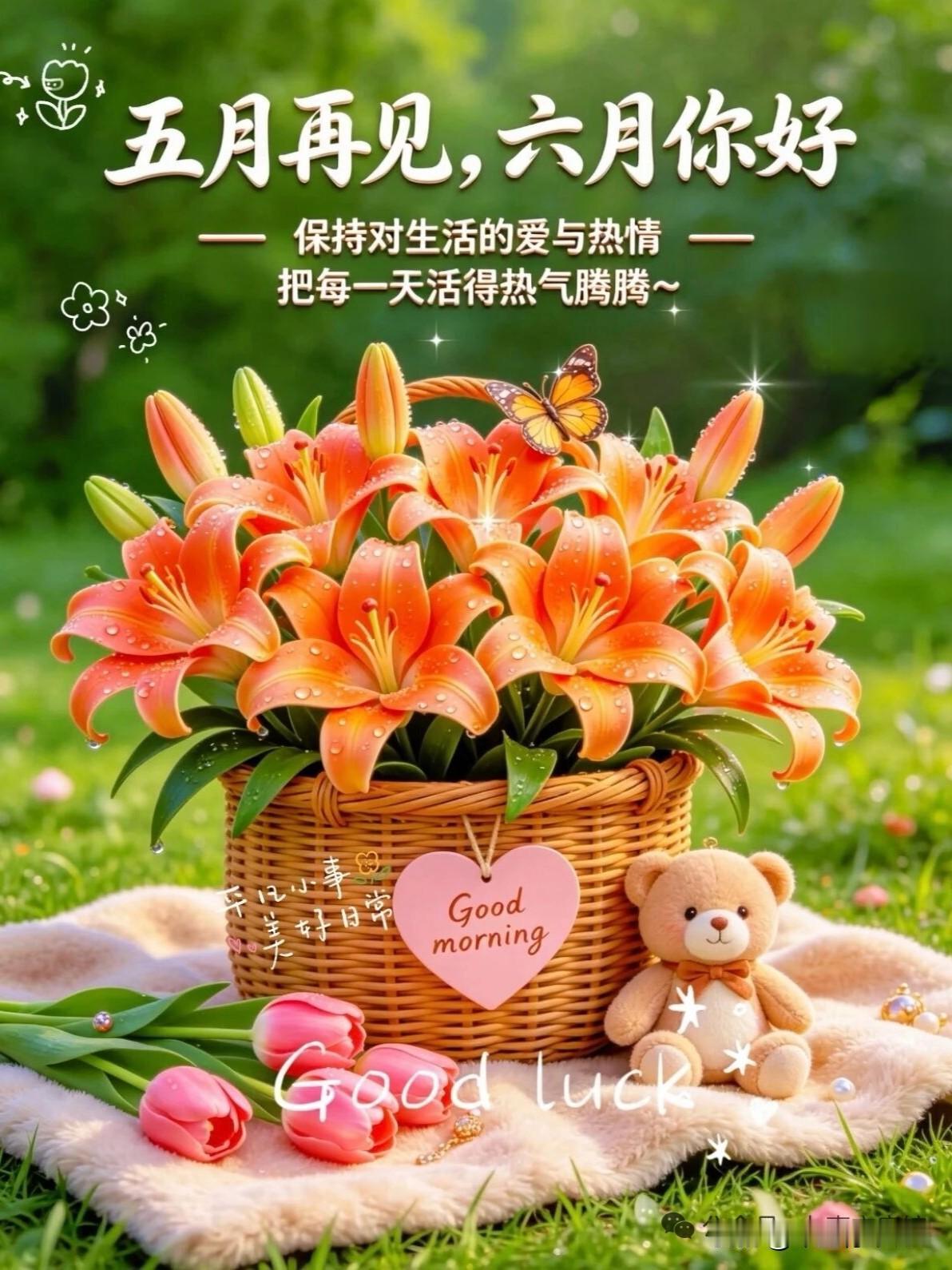 [福]五月惜别，六月安好[福]
 
今天是5月最后一天，和五月道一声谢谢，说一句
