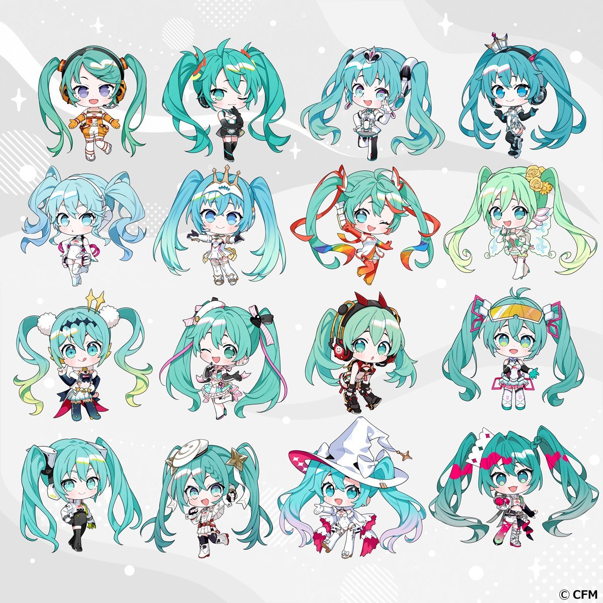 赛车初音未来全明星手办，盲盒系列商品化决定，彩色原型公开，16个版本的初音未来形