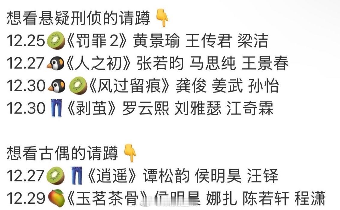 年底排播来啦悬疑刑侦85、90生对打古装剧侯明昊肩挑两部，成为最大赢家 
