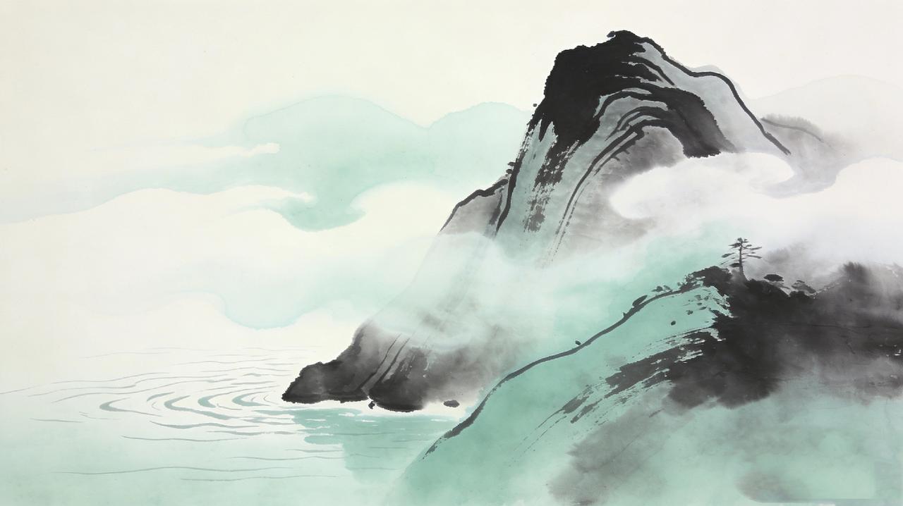 上联：一山一水一风景，如何对下联下联:半雾半云半仙境。这句对联以极简的笔墨勾勒出