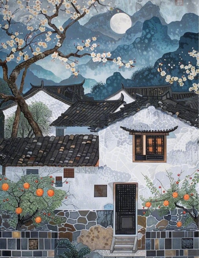 “  夏夜追凉月满庭 …  ” 