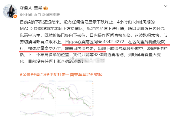 童哥喊你们忍一时不是害你们，前面已经跟大家说的很明白，日内核心震荡区间看 434