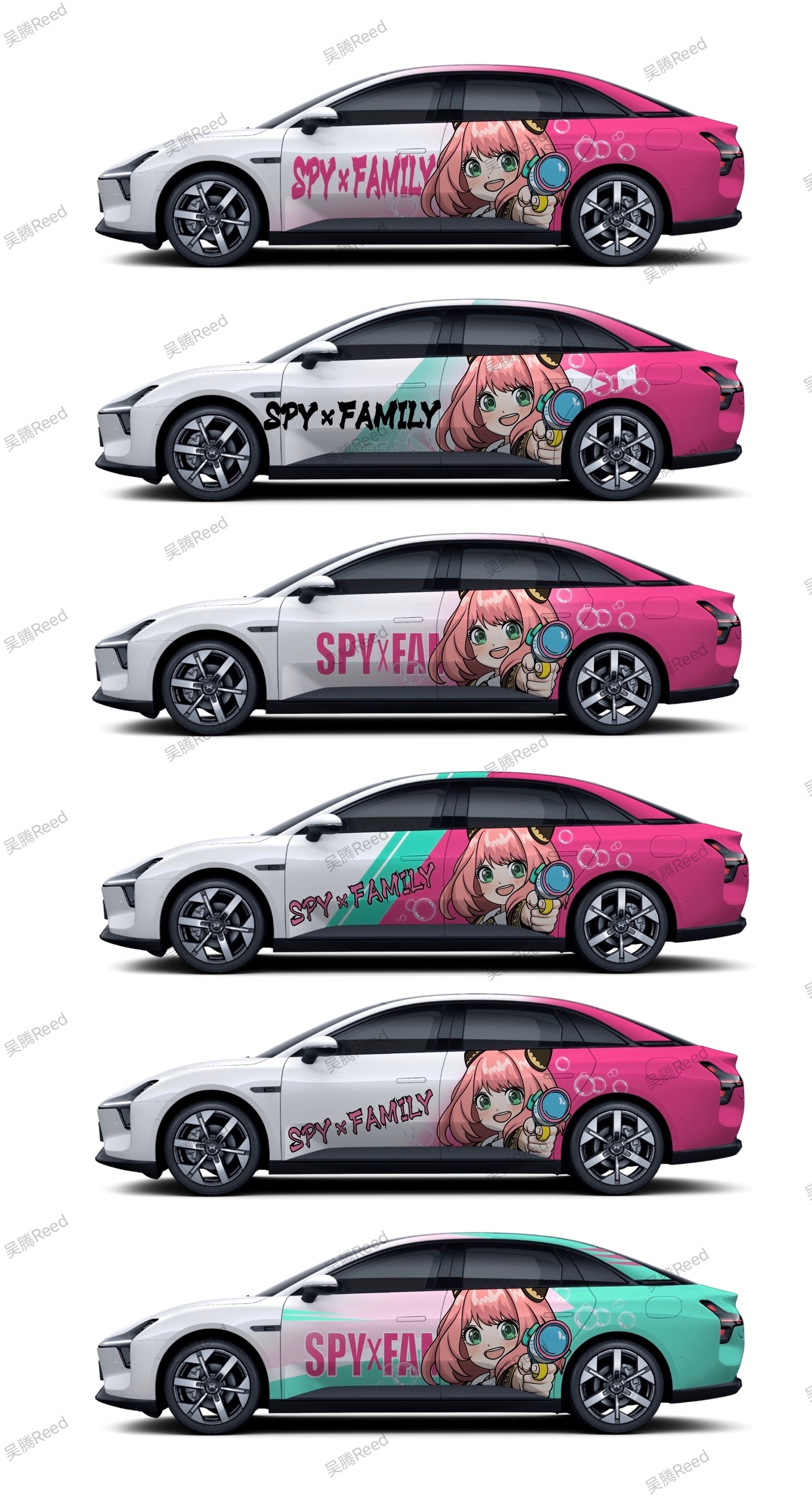 前两天还是线稿图，今天就已经有小鹏MONA 03的左侧上色的预览图啦~大家更喜欢