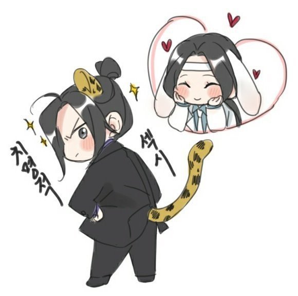 魔道祖师  曦澄  小脑斧和小兔兔的爱情  两个人都好可爱呀😊😊😊x:Is