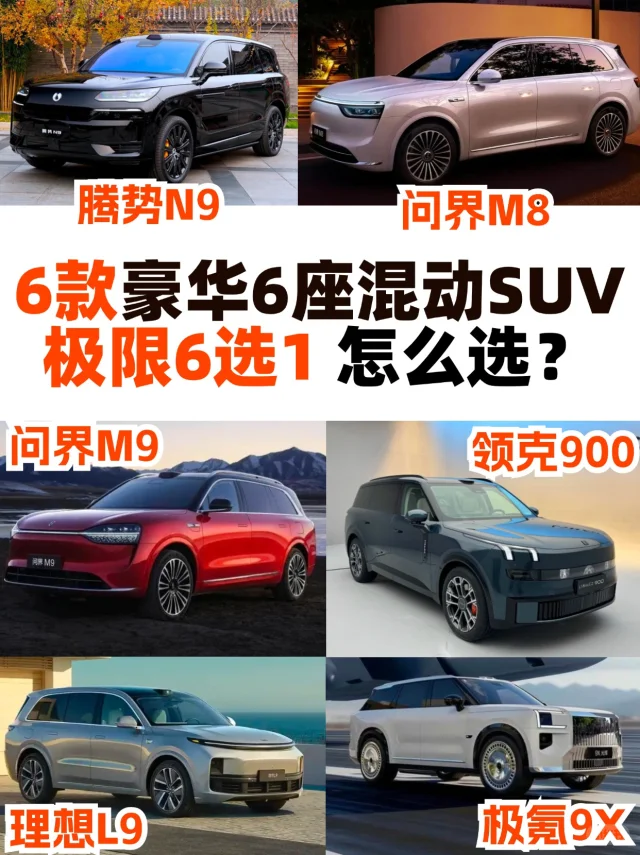 这6款豪华6座混动SUV极限6选1，你怎么选❓