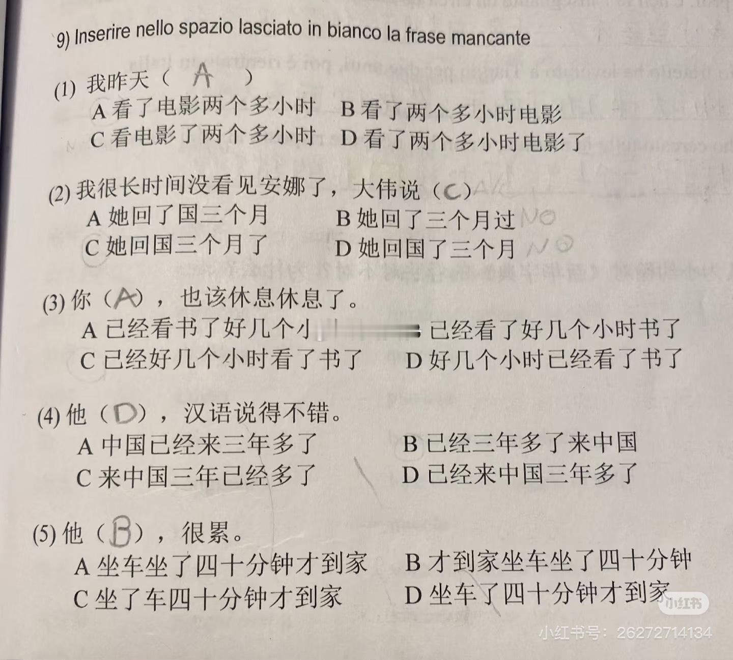 意大利网友的中文作业 