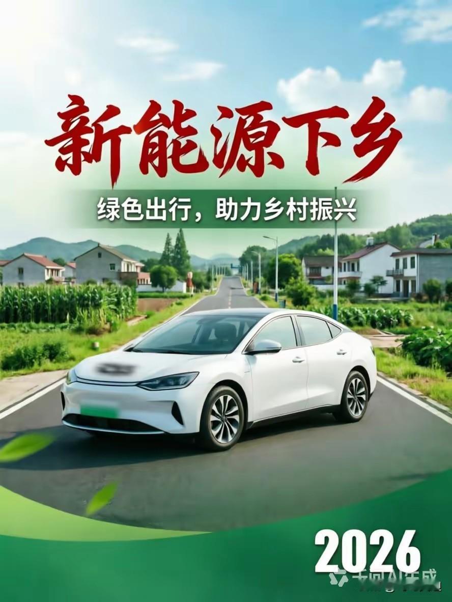 新能源下乡了，老百姓农民伯伯终于等到了，农民伯伯也可以淘汰油车换电车，每家每户都