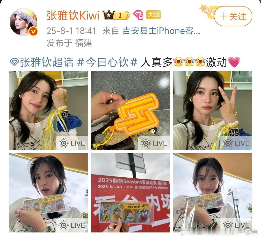 张雅钦鹿晗演唱会应援妆张雅钦去看了鹿晗演唱会化了应援妆拍了小🦌扭的最厉害的su