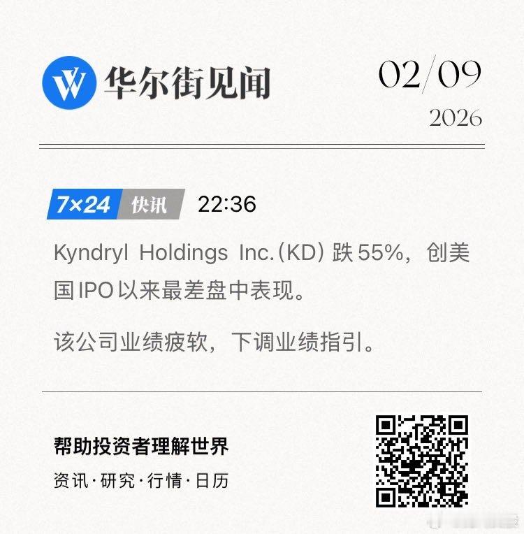 Kyndryl Holdings Inc.（KD）跌55%，创美国IPO以来最差