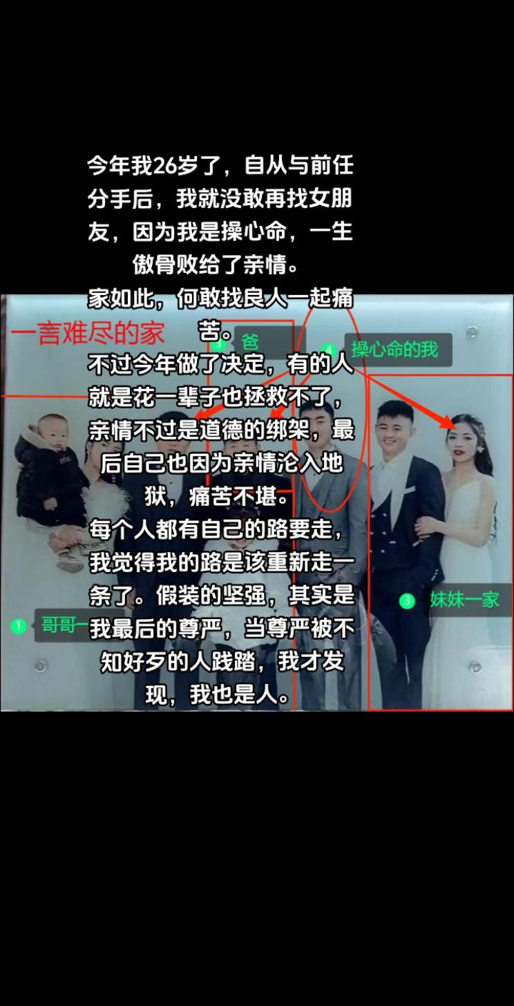 今年我26岁了，自从与前任分手后，我就没敢再找女朋友，因为我是操心命，一生傲骨败