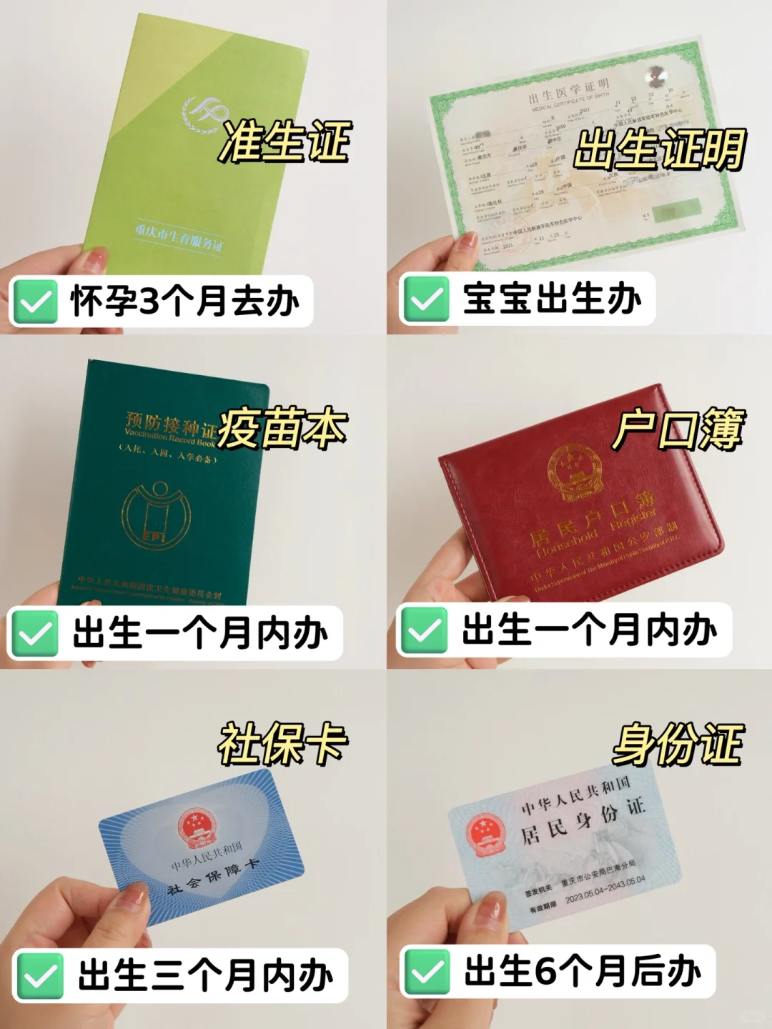 宝宝6大证件办理⚠️办理时间顺序很重要‼️