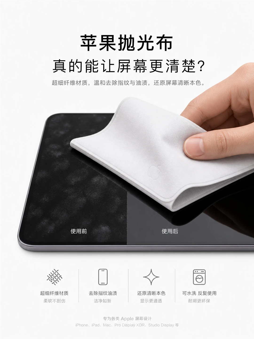 苹果抛光布真的能让屏幕更清晰吗？