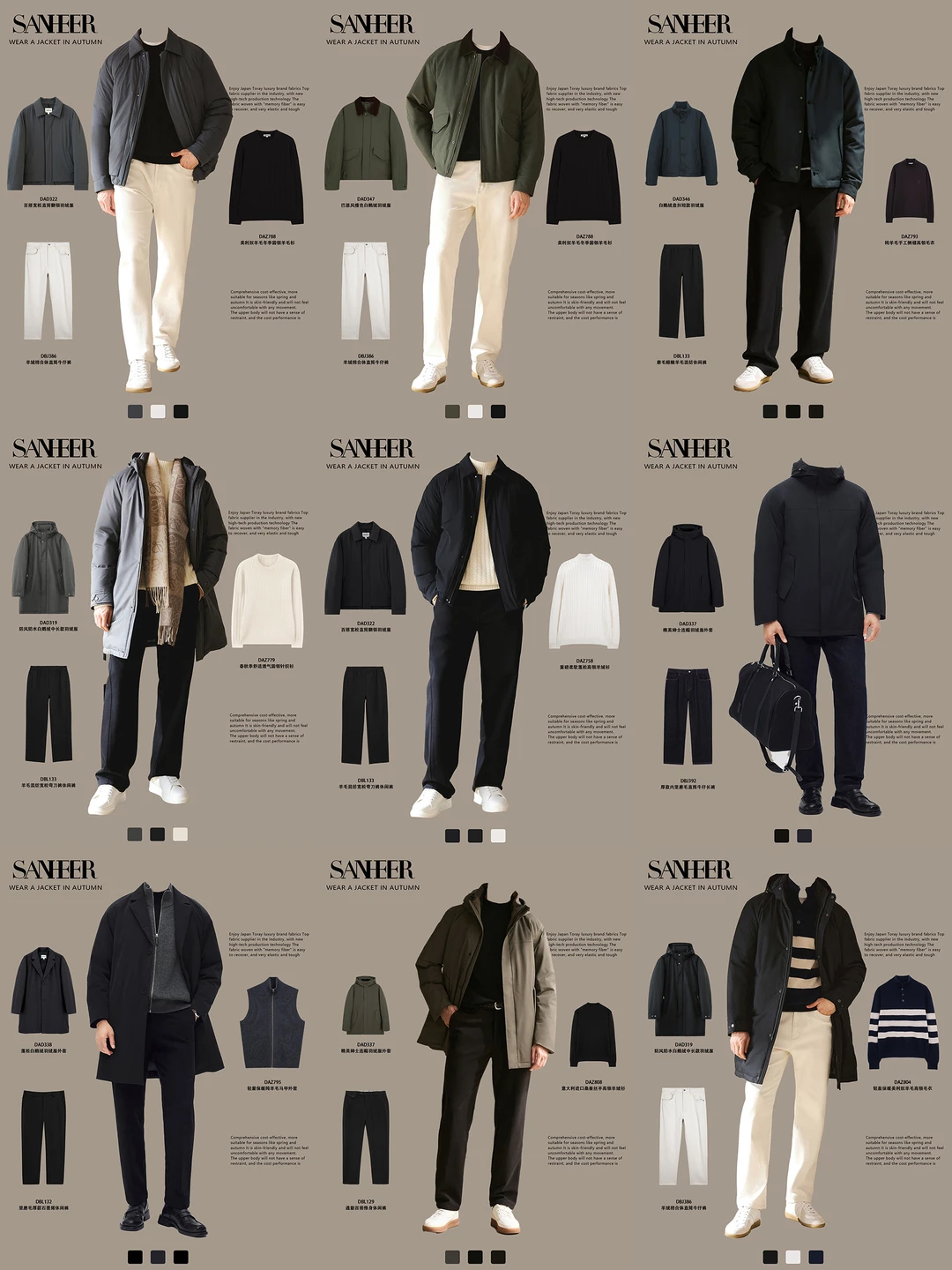 9 套秋冬夹克公式｜男生一周穿搭不重样✨