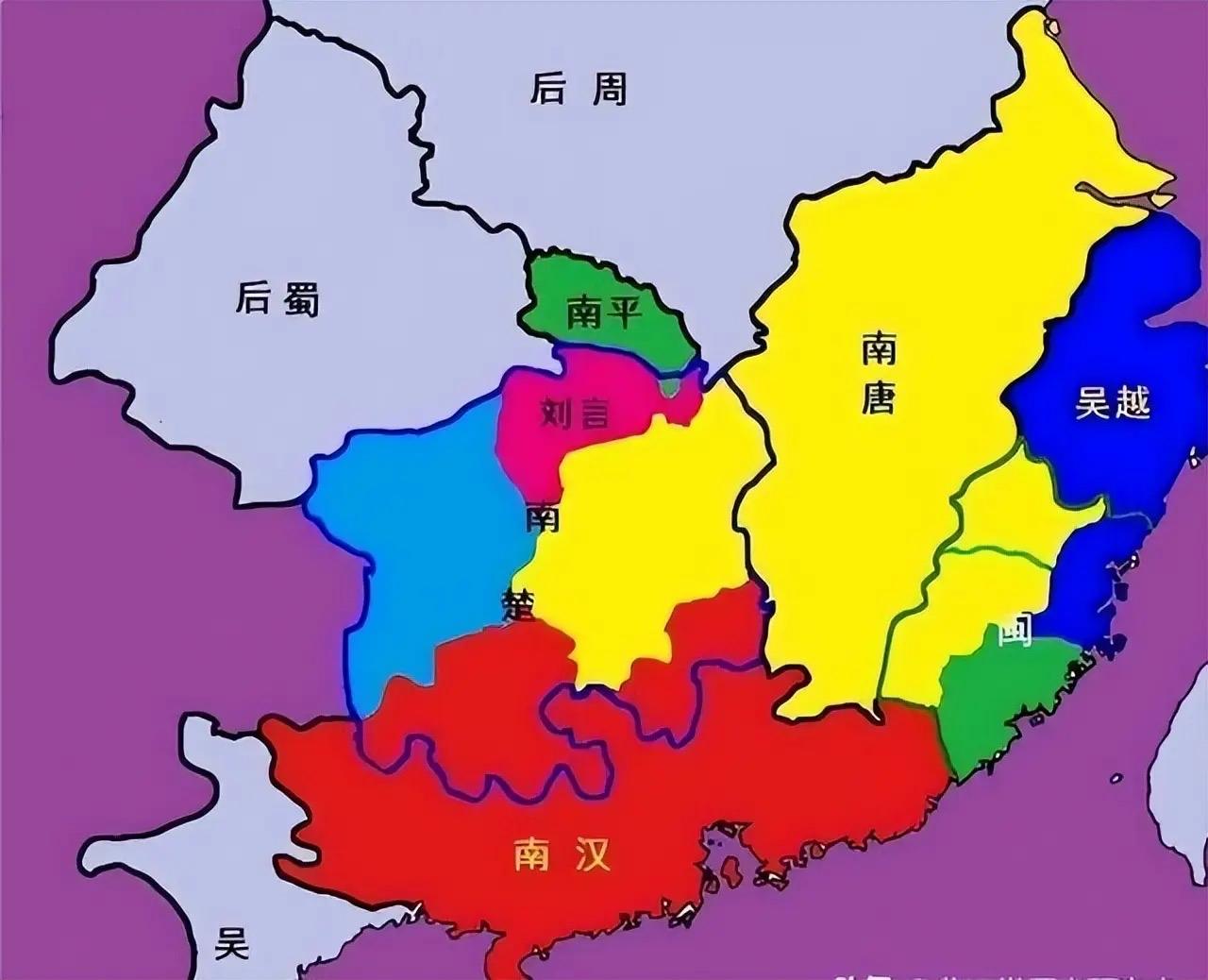 十国中割据最大的政权是南唐，根据多份权威公开资料，南唐在五代十国时期（907年—