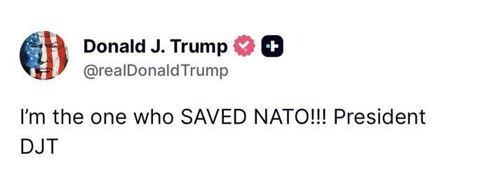 特朗普：“是我拯救了北约！！！” ​​​