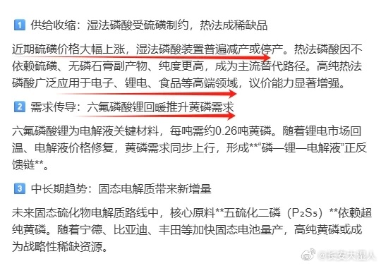 黄磷：周四磷板块大涨，磷化工相关产品普遍涨价。磷酸氢钙+5.22%，热法磷酸+1