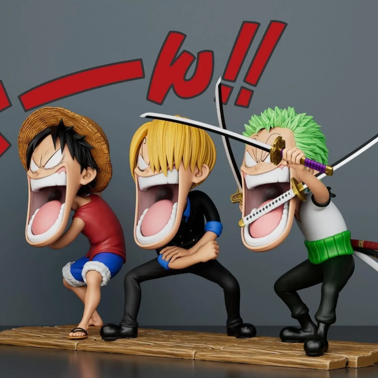 草帽团三大主力！工作室手办！！！你过来呀[允悲][允悲][允悲]#海贼王##二次
