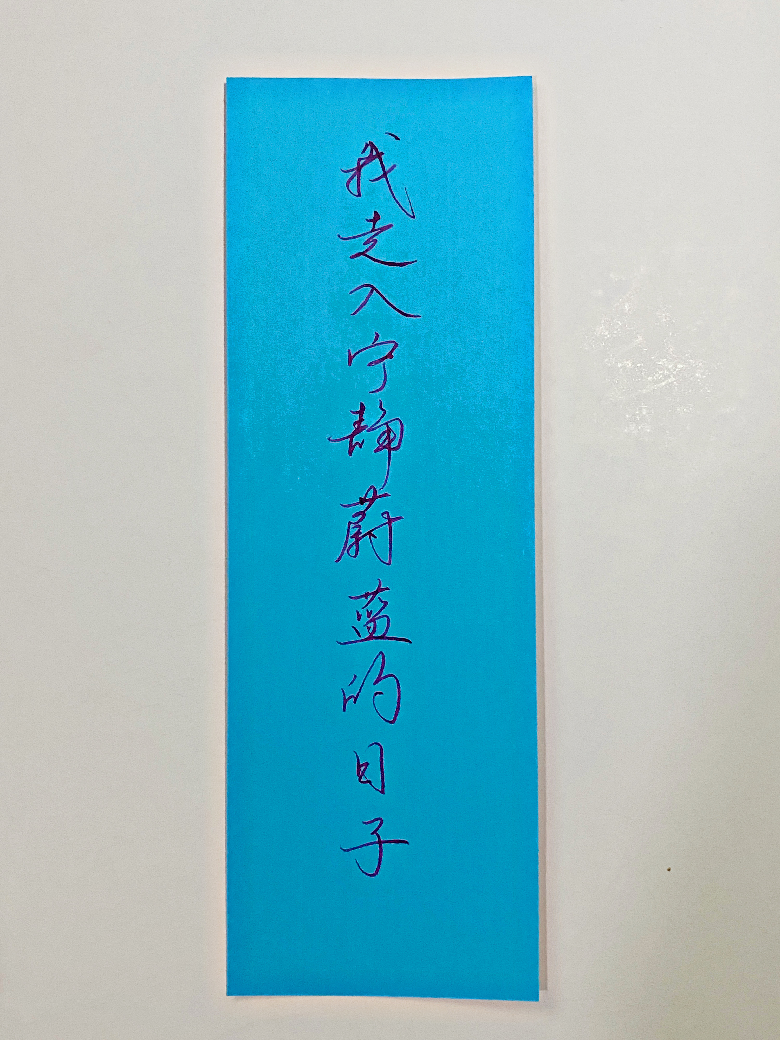 练字  我走入宁静蔚蓝的日子 