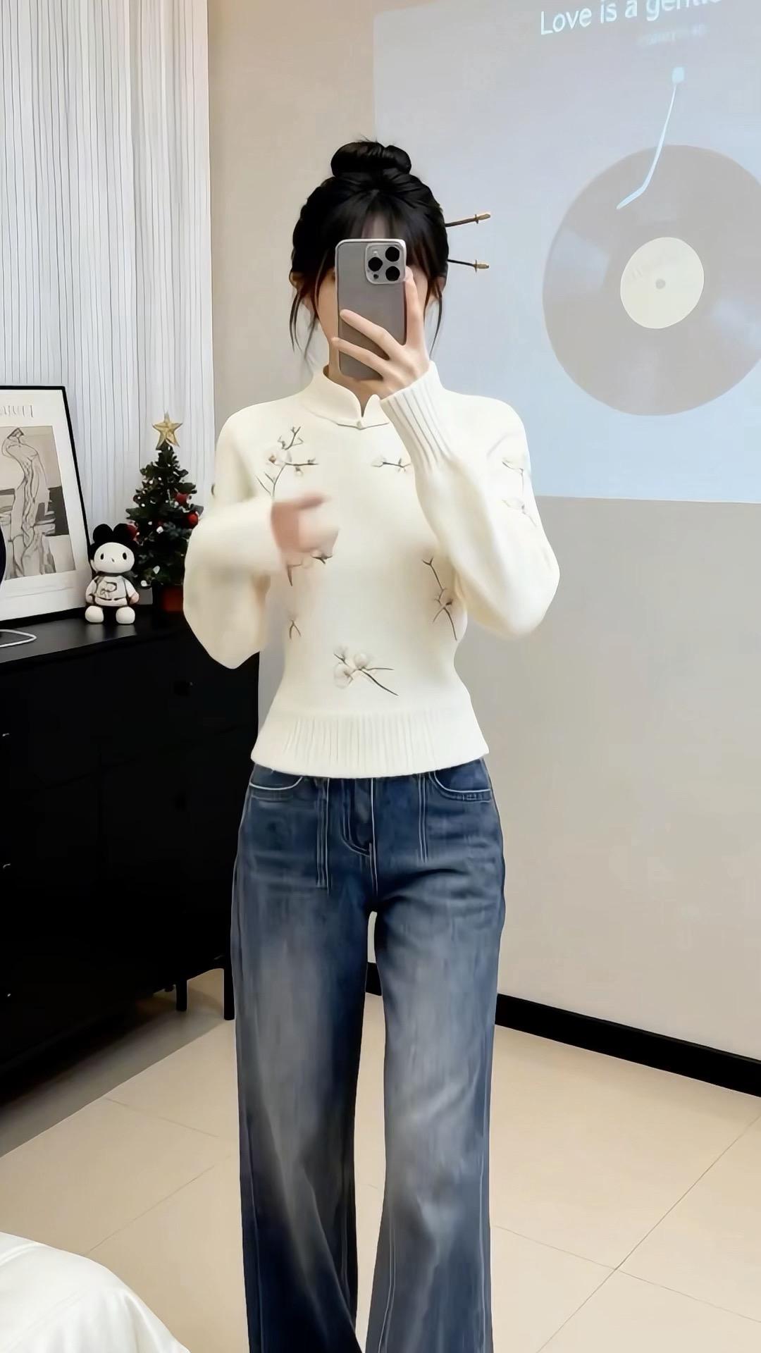 国风古韵 针织打底 时尚打底衫 新中式温柔穿搭