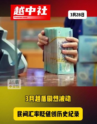 越南盾在外汇市场遭遇低估。

三月的越南外汇市场，剧烈波动，三月底的民间自由市场