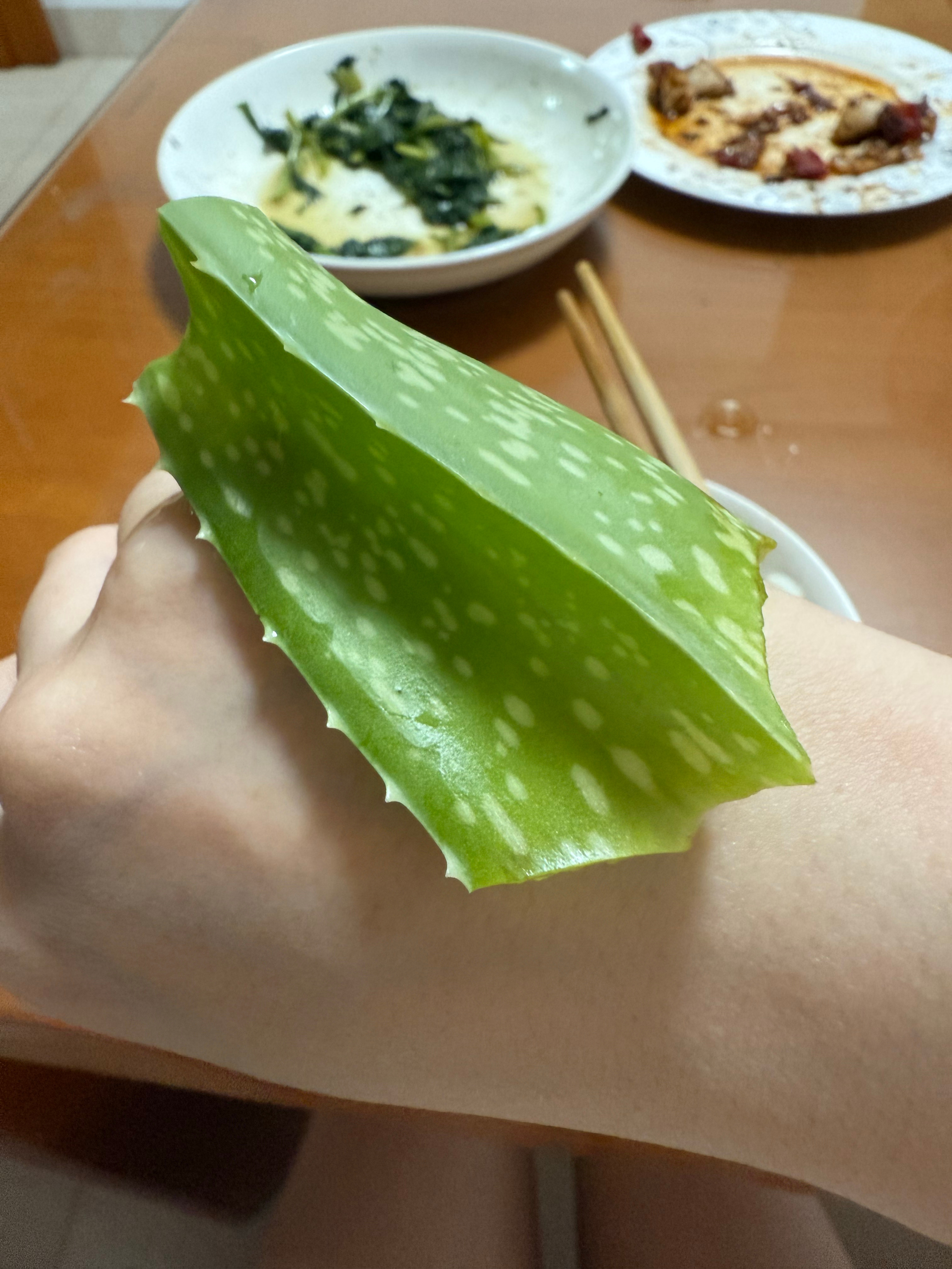 我气哭了吧，今晚炒了个菜手就碰到锅被烫伤了，痛死我了 