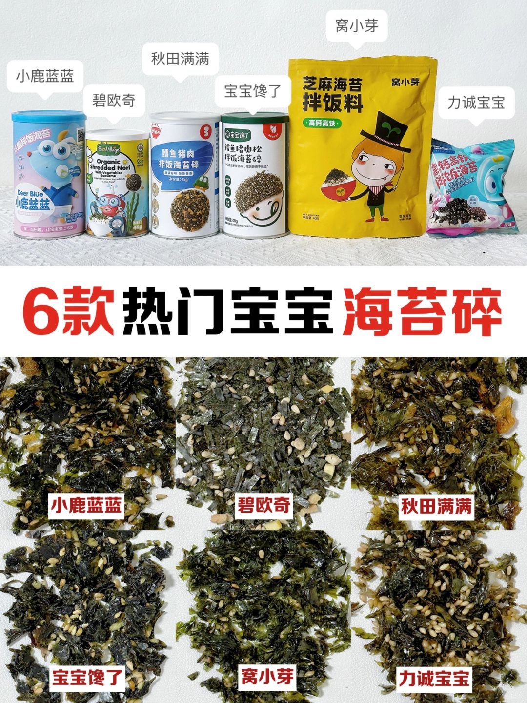 别给娃乱吃调味品‼️6款海苔碎教你避坑