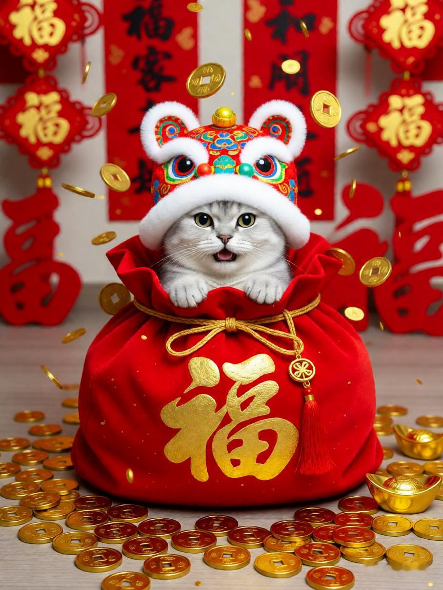 春节AI合拍不得不说Ai太神奇了，家里主子拍个写真不容易，是非常不配合那种。现在