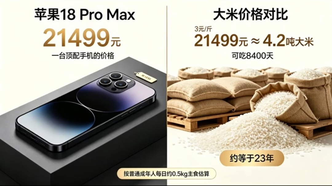一部iPhone到底有多贵一台顶配版的苹果18需要21499元，够一个人成年 人