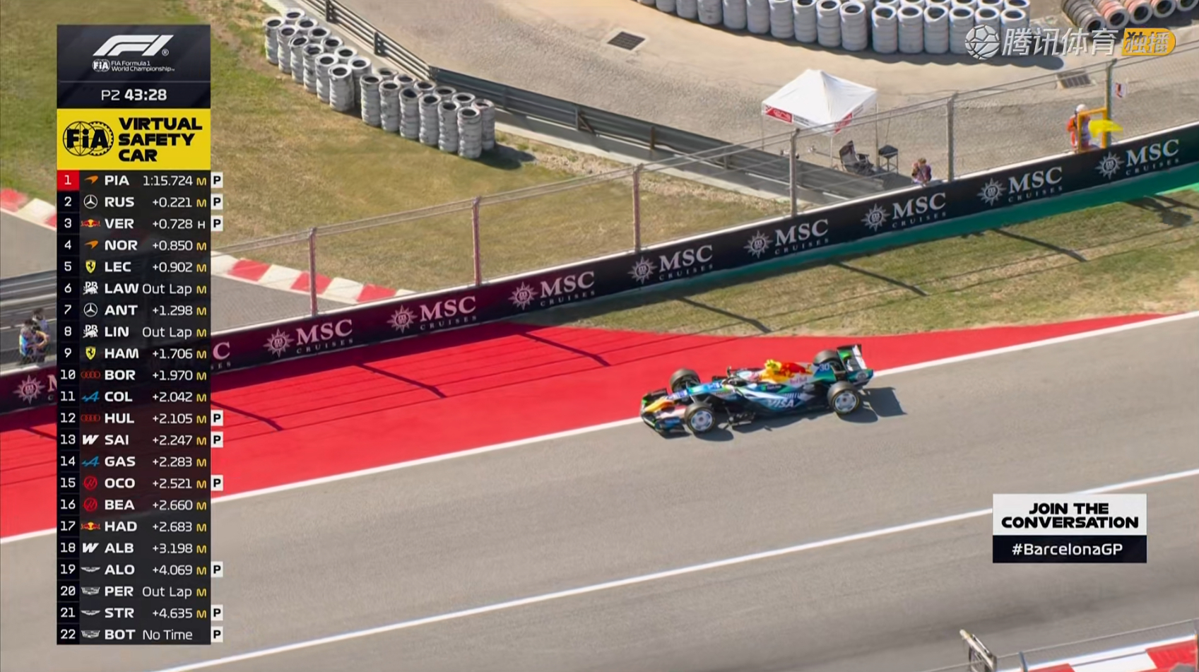 劳森在维修区出口遭遇赛车故障F12026F1巴塞罗那大奖赛