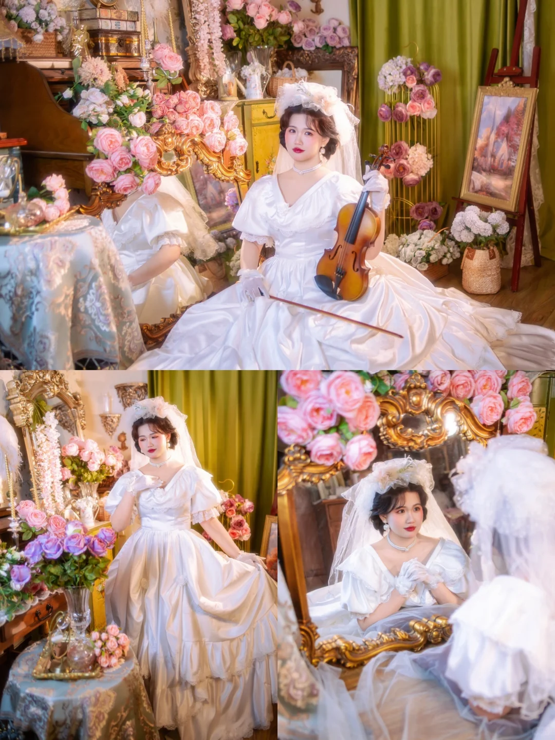 适合微胖女孩的拍照风格！优雅复古婚纱|客