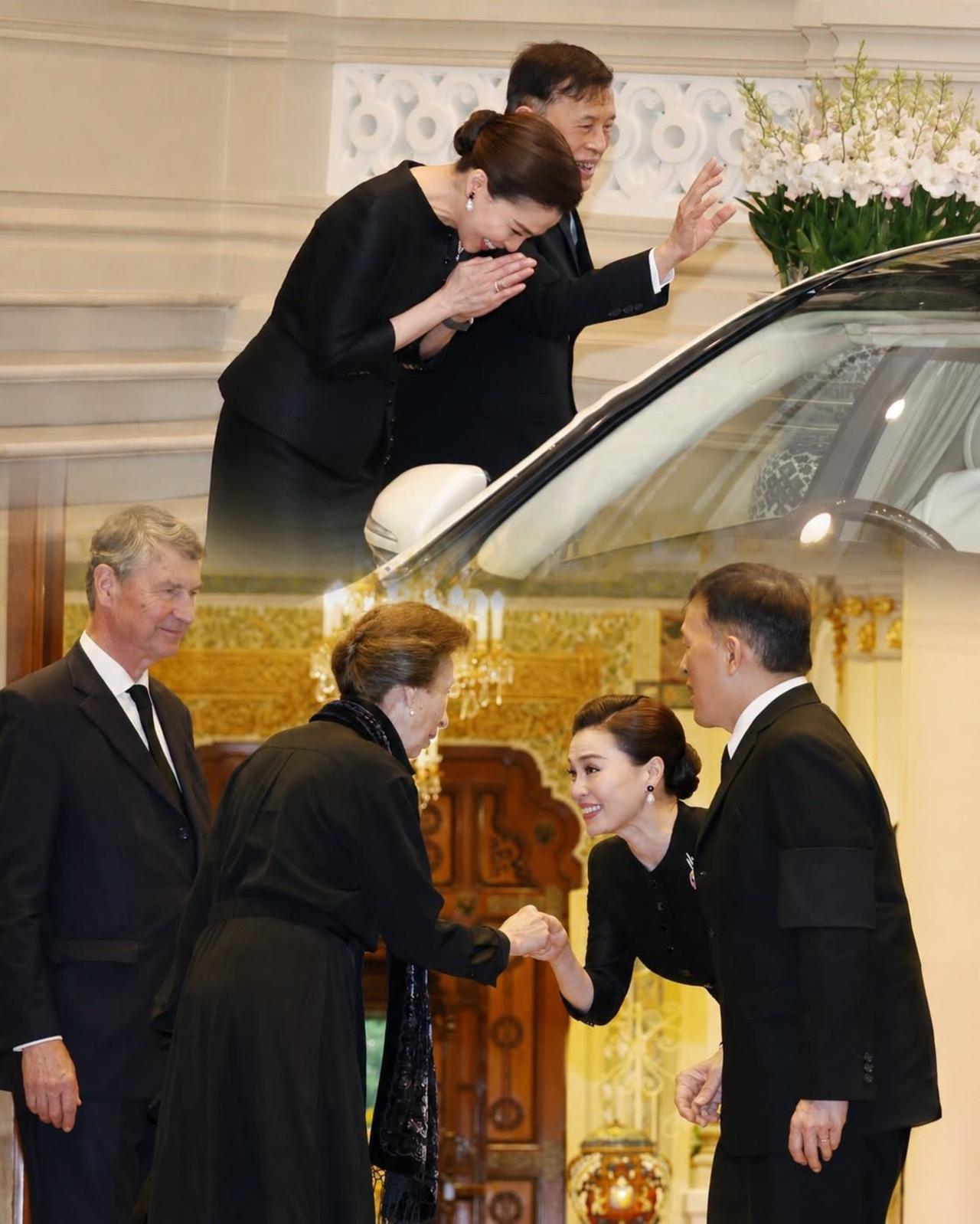 苏提达礼仪满分，主动给安妮公主行礼
2026年7月16日下午，泰国国王和苏提达王